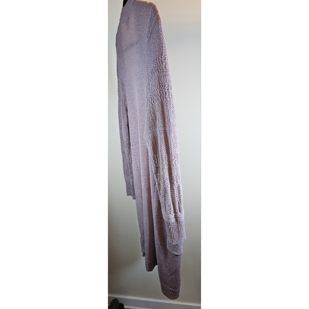 Torrid Acrylic Duster Open Front Stitch Detail Sweater Purple Size 00 ( M/L) - Picture 10 of 11